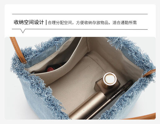Denim Canvas Handheld Bucket Bag & Small Square Basket Bag shoulder bag crossbody bag handbag Clutch women's fashion bag