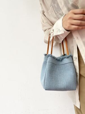 Denim Canvas Handheld Bucket Bag & Small Square Basket Bag shoulder bag crossbody bag handbag Clutch women's fashion bag