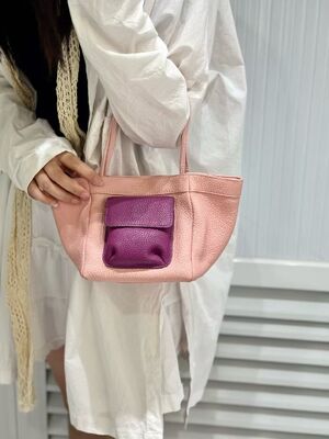 Top-Grain Full-Grain Cowhide Pocket Bag women's mini genuine leather shoulder bag Crossbody Bag Bucket Bag Basket bag China factory wholesale