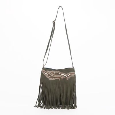 Top-Grain Frosted Cowhide Embroidered Fringe Bag Women's genuine leather shoulder bag Crossbody Bag OEM Bag Manufacturer