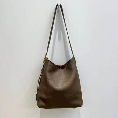 Women's genuine leather shoulder bag Top-Grain Full-Grain Cowhide Bucket Crossbody Bag Tote bag work bag China factory wholesale