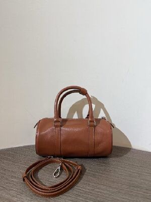 Top Grain Oil-Waxed Cowhide Cylindrical Pillow Bag women's genuine leather boston handbag shoulder bag crossbody bag Fashion Bags for Women