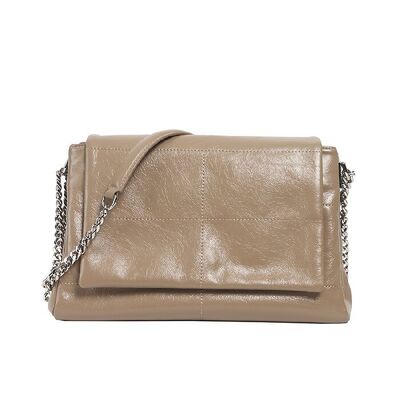 Top-Grain Oil-Waxed Cowhide Diamond-Quilted Chain Strap genuine leather handbag women's fashion Shoulder Crossbody Bag  China supplier wholesale