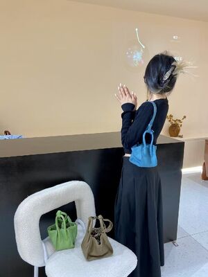 Top-Grain Cowhide Mini Wing Basket Bag  Mini shoulder bag for women genuine leather handbag crossbody bag shulder bag China supplier wholesale