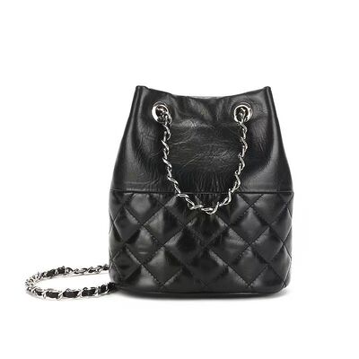 Top-Grain Oil-Waxed Cowhide Luxury Designer Bag Quilted Chain Bucket Bag genuine leather bag Crossbody Bag Shoulder Bag Women's fashion bag wholesale