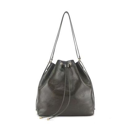 Top-grain oil-waxed cowhide genuine leather Large-capacity drawstring shoulder bag backpack Duffel Bag Fashion Bags for Women Wholesale backpack Supplier