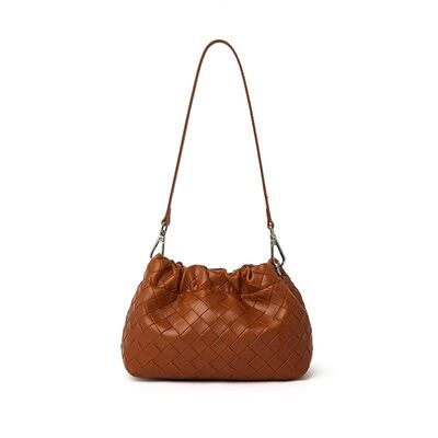 Premium leather cloud bag soft touch minimalist design shoulder bag  Top-grain Cowhide Small Gold Balls Woven Shoulder Crossbody Bag China factory wholesale