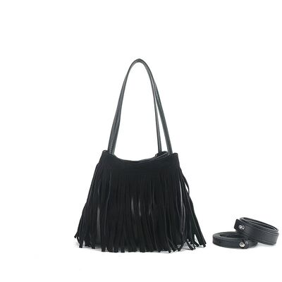 Top-Grain High-Gloss Matte Leather Tasseled Small Square Bucket Bag women's mini shoulder bag Crossbody Bag Handbag Basket bag Evening Bag Wholesale Handbags Supplier