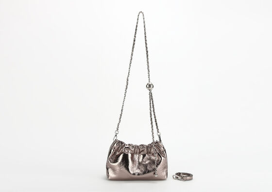 Small Gold Ball Top-Grain Cowhide Chain genuine leather Shoulder Crossbody Bag Clutch Waist Bag women's fashion Evening Bag Shoulder Bag