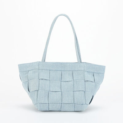 Denim Canvas Woven Basket Tote Bag women's fashion handbag crossbody bag shoulder bag Denim Bag Canvas Bag