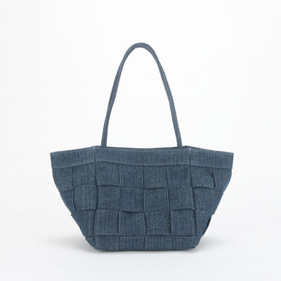 Denim Canvas Woven Basket Tote Bag women's fashion handbag crossbody bag shoulder bag Denim Bag Canvas Bag