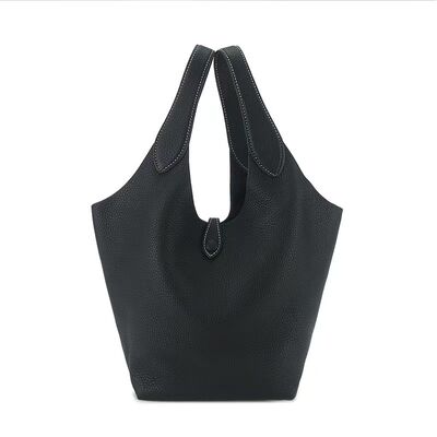 Top-Grain Cowhide Basket Tote Bag (with Inner Pouch) large capacity genuine leather handbag Tote Bag Crossbody Bag Shoulder Bag  Women's fashion bag