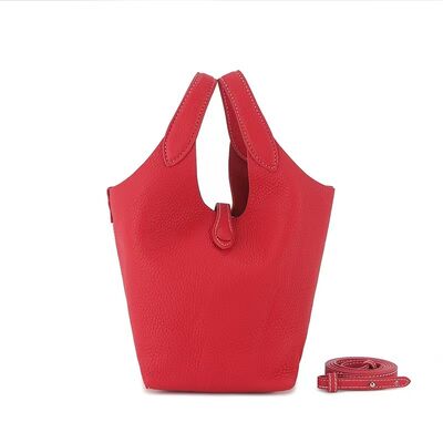 Top-Grain Full-Grain Cowhide genuine leather Basket Tote Bag (with Inner Pouch) shoulder bag crossbody bag handbag Tote Bag Women's leather bag Handbag