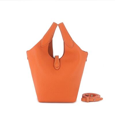 Top-Grain Full-Grain Cowhide genuine leather Basket Tote Bag (with Inner Pouch) shoulder bag crossbody bag handbag Tote Bag Women's leather bag Handbag