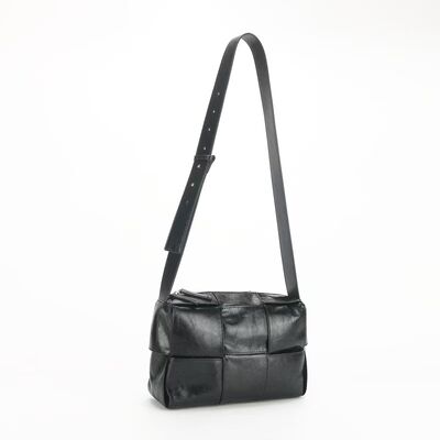 Minimalist Vintage Bag Top-Grain Oil-Waxed Cowhide Woven genuine leather  Crossbody Bag women's leather handbag shoulder bag China supplier 