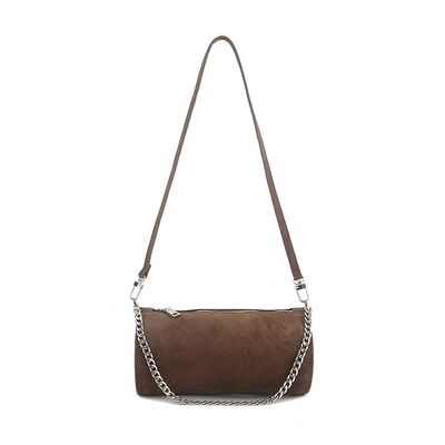 Top-Grade High Mercerized Frosted Cowhide Cylinder Bag Women's genuine leather fashion Crossbody Clutch Bag Shoulder Bag
