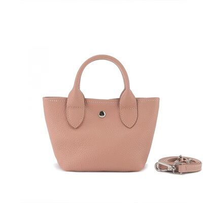 Mini women's genuine leather handbag Full-Grain Top-Grain Cowhide with Striped Canvas Bag shoulder bag crossbody bag fashion phone bag for women China supplier 