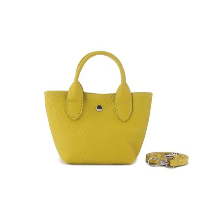 Mini women's genuine leather handbag Full-Grain Top-Grain Cowhide with Striped Canvas Bag shoulder bag crossbody bag fashion phone bag for women China supplier 