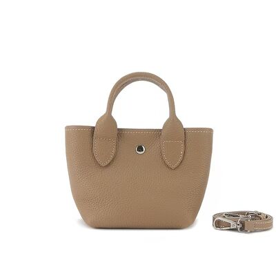 Mini women's genuine leather handbag Full-Grain Top-Grain Cowhide with Striped Canvas Bag shoulder bag crossbody bag fashion phone bag for women China supplier 