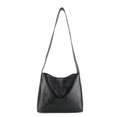 Minimalist Genuine leather bag Top-Grain Oil-Waxed Cowhide Large Capacity Crossbody Bag shoulder bag Tote Bag China supplier wholesale