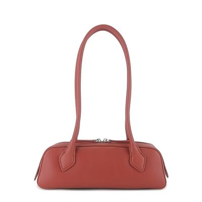 Minimalist women's genuine leather handbag Bag Top-grain Napa cowhide Leather shoulder small Boat Bag underarm bag shoulder bag supplier 