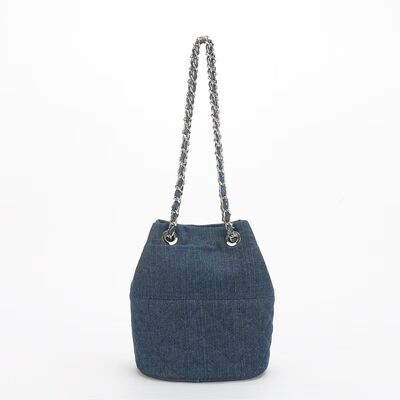 Canvas Denim  Diamond Lattice Chain Bucket Bag Crossbody Bags Shoulder Bags Fashion Bags for Women Wholesale Handbags Supplier