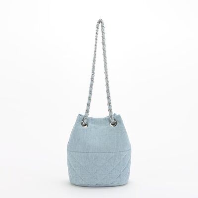Canvas Denim  Diamond Lattice Chain Bucket Bag Crossbody Bags Shoulder Bags Fashion Bags for Women Wholesale Handbags Supplier
