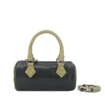 Women's genuine leather handbag Lamb Cashmere with Vegetable-Tanned Cowhide Small Bucket Bag shoulder bag crossbody bag China supplier wholesale