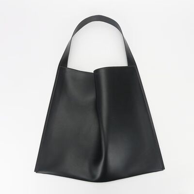Men & women's genuine leather tote bag Top-grain cowhide color-blocking wide-strap single-shoulder tote bag (unisex) big shoulder bag underarm bag China supplier wholesale