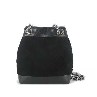 Women's genuine leather shoulder crossbody bag Shoe Material Frosted Leather Patchwork Waxed Cowhide Bucket Bag fashion bag China supplier wholesale