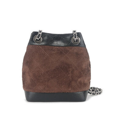 Women's genuine leather shoulder crossbody bag Shoe Material Frosted Leather Patchwork Waxed Cowhide Bucket Bag fashion bag China supplier wholesale