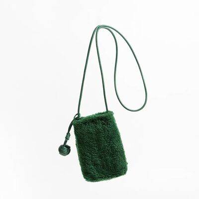 Lamb Wool Phone Bag Mini Crossbody Pouch phone bag cell phone bag mini genuine leather shoulder bag crossbody bag OEM factory wholesale 