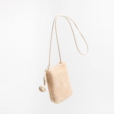 Lamb Wool Phone Bag Mini Crossbody Pouch phone bag cell phone bag mini genuine leather shoulder bag crossbody bag OEM factory wholesale 