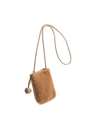 Lamb Wool Phone Bag Mini Crossbody Pouch phone bag cell phone bag mini genuine leather shoulder bag crossbody bag OEM factory wholesale 