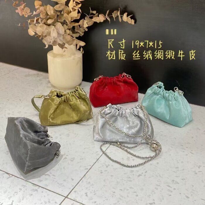 Vintage Bag Velvet-Satin Cowhide Small Gold Ball genuine leather Shoulder bag Crossbody Bag  Evening Bag  Fashion Bags for Women China factory wholesale