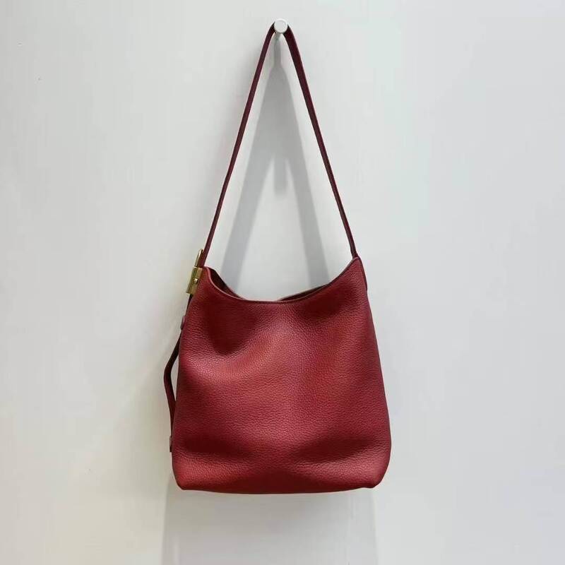 Women's genuine leather shoulder bag Top-Grain Full-Grain Cowhide Bucket Crossbody Bag Tote bag work bag China factory wholesale