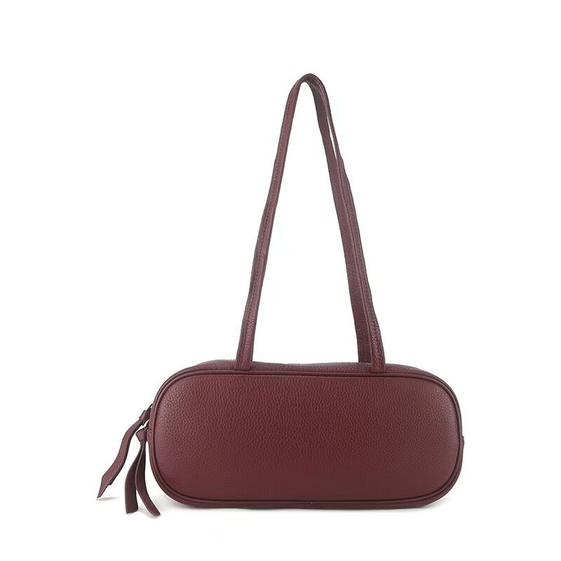 Women's genuine leather Top-Grain Cowhide Natural Crease Shoulder Bag underarm bag Baguette Bag China manufacturer wholesale