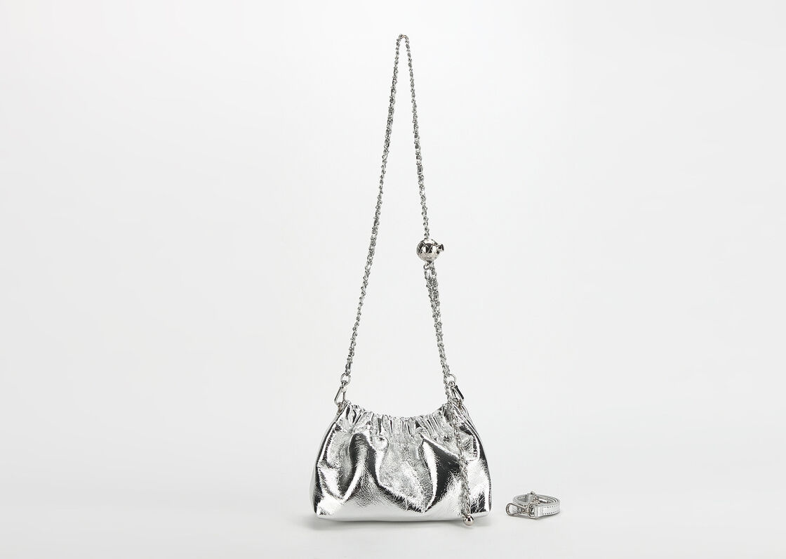 Small Gold Ball Top-Grain Cowhide Chain genuine leather Shoulder Crossbody Bag Clutch Waist Bag women's fashion Evening Bag Shoulder Bag