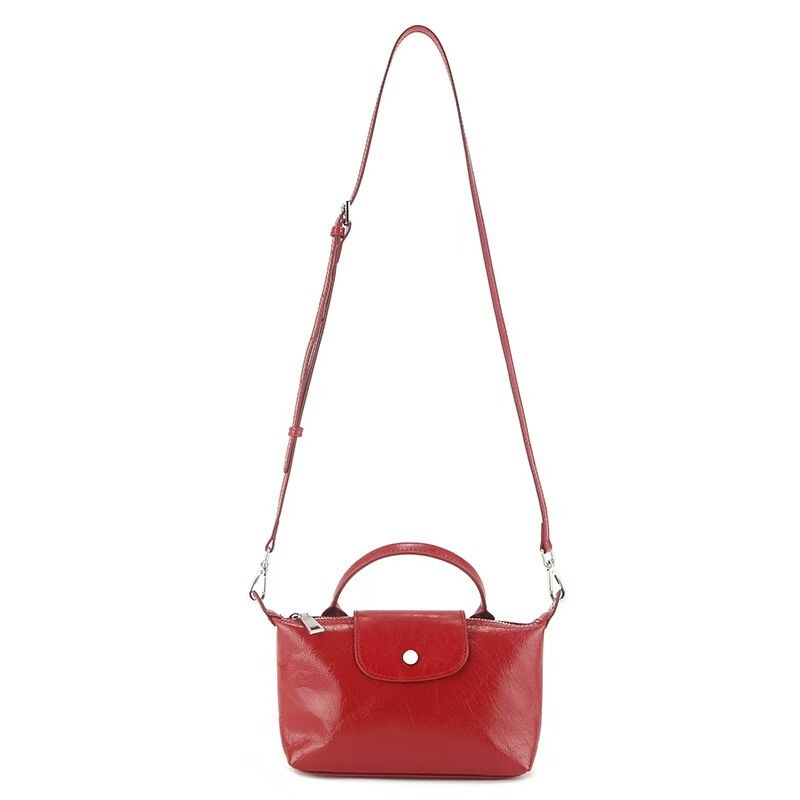 Top-Grain Oil-Waxed Cowhide genuine leather Small Dumpling Bag women's fashion Handbag Crossbody Bag Clutch Shoulder Bag Waist Bag