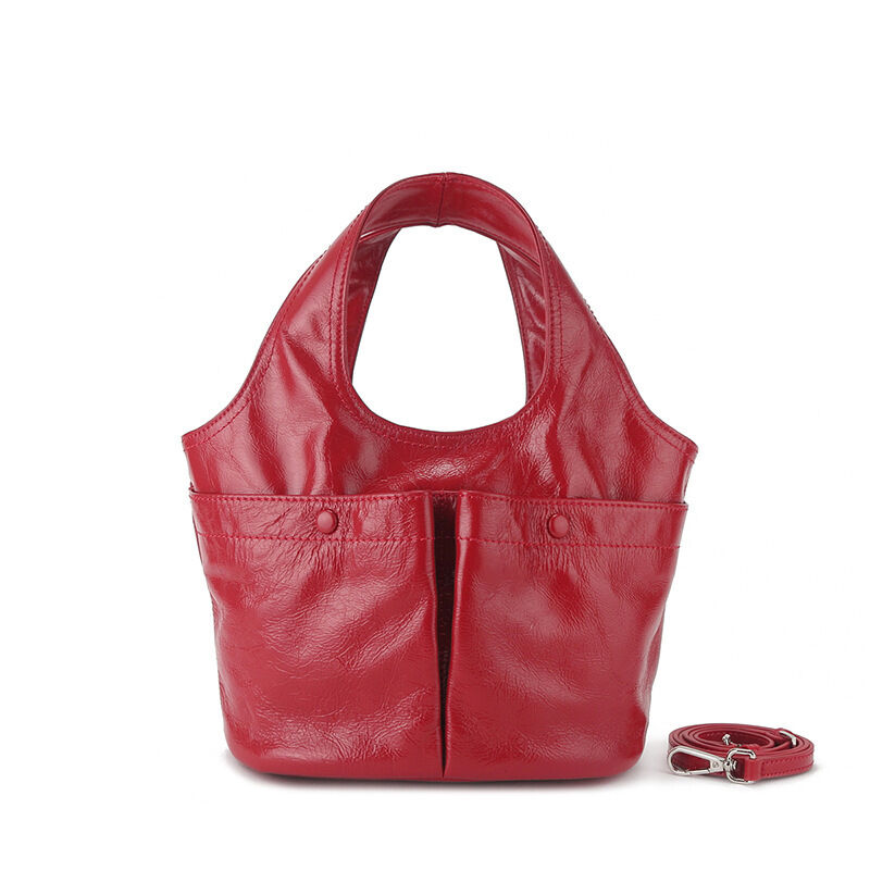 Top-Grain Oil-Waxed Cowhide Pocket genuine leather handbag Tote bag Crossbody Bag shoulder bag Clutch Women's Handbag