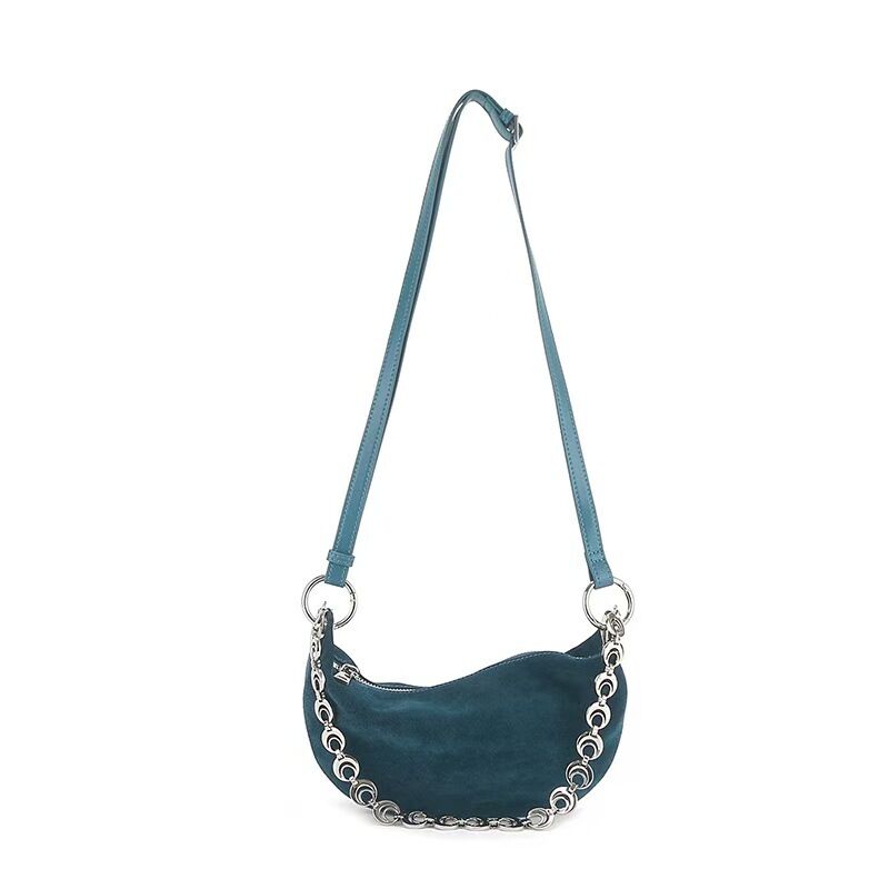 Women's Vintage Bag genuine leather handbag Top-Grain High-Gloss Suede Cowhide Crescent Bag shuolder bag crossbody bag China manufacturer wholesale