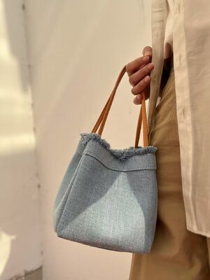 Denim Canvas Handheld Bucket Bag & Small Square Basket Bag shoulder bag crossbody bag handbag Clutch women's fashion bag