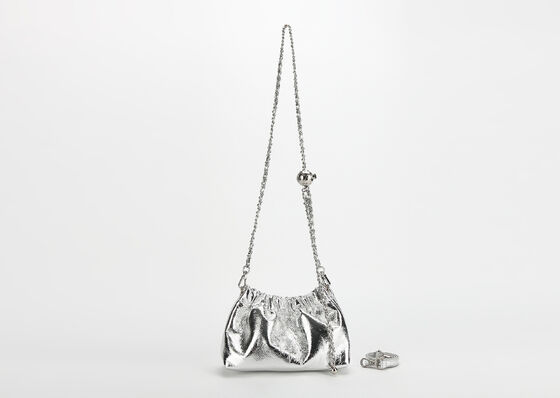 Bolso bandolera de cuero genuino con cadena de piel de vaca de grano superior con bola dorada pequeña, bolso de mano, bolso de cintura, bolso de noche de moda para mujer, bolso de hombro